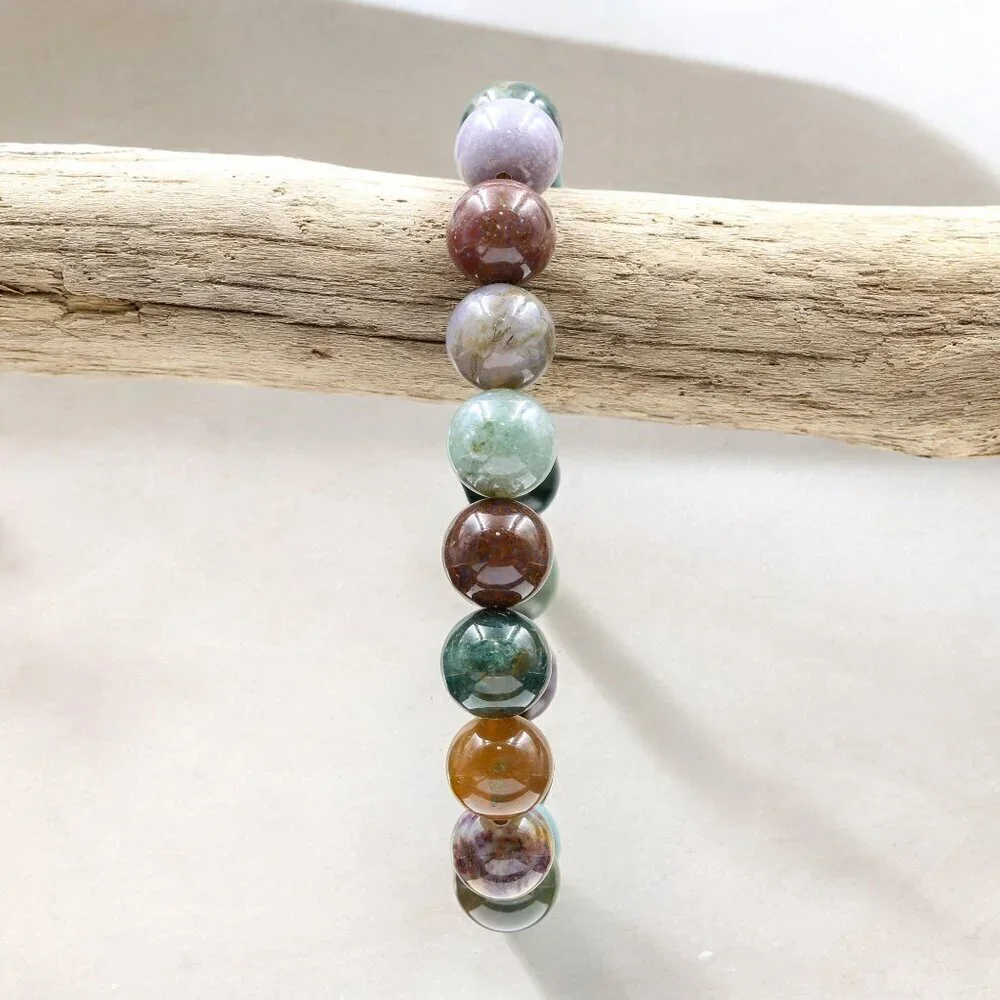 Mixed Agate Gemstone Bracelet Handmade - Picture 4 of 5